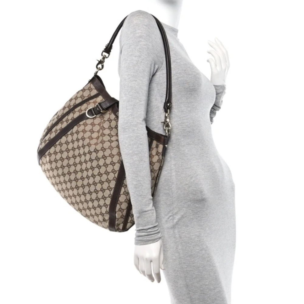 Authentic GUCCI Monogram Medium Abbey tote bag brown monogram supreme canvas - Picture 2 of 16